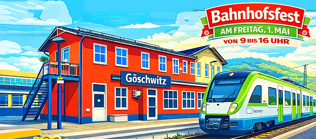 50 Jahre Bahnhof Göschwitz – eine kleine Zeitreise, KI-illustriert
